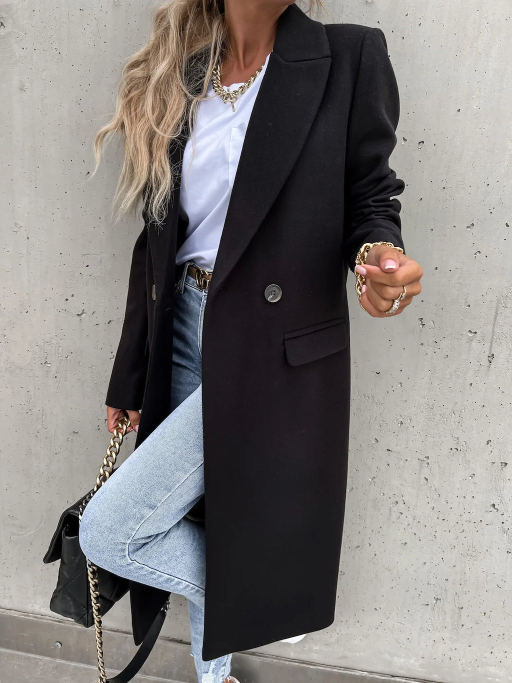 Cappotto lungo invernale in lana da donna